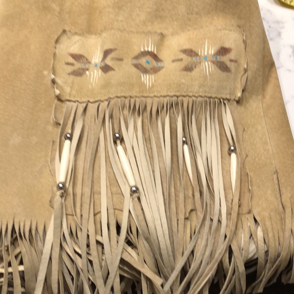 Western Suede Hand Painted Jacket by Patty Lewis Native American - Picture 11 of 16